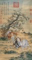 Lang brillando grandes caballos tinta china antigua Giuseppe Castiglione